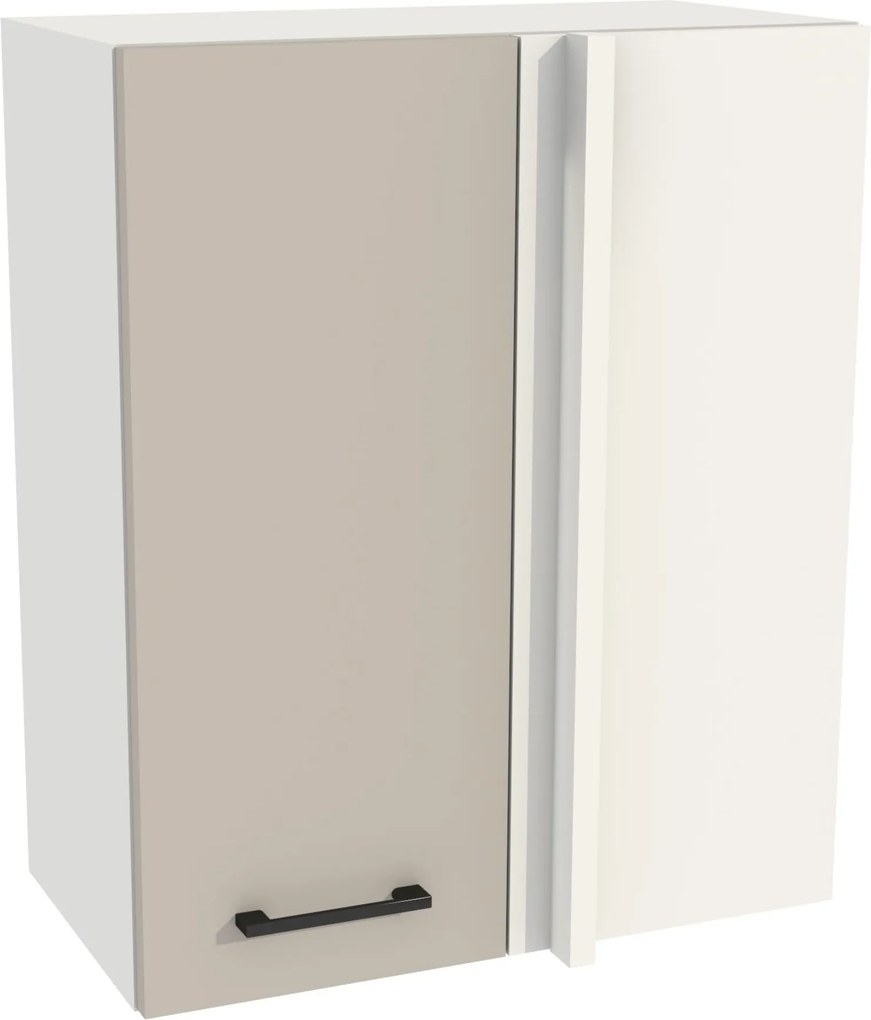 Konyhaszekrény felső sarok 65/72 Capri korpusz fehér front kasmír matt