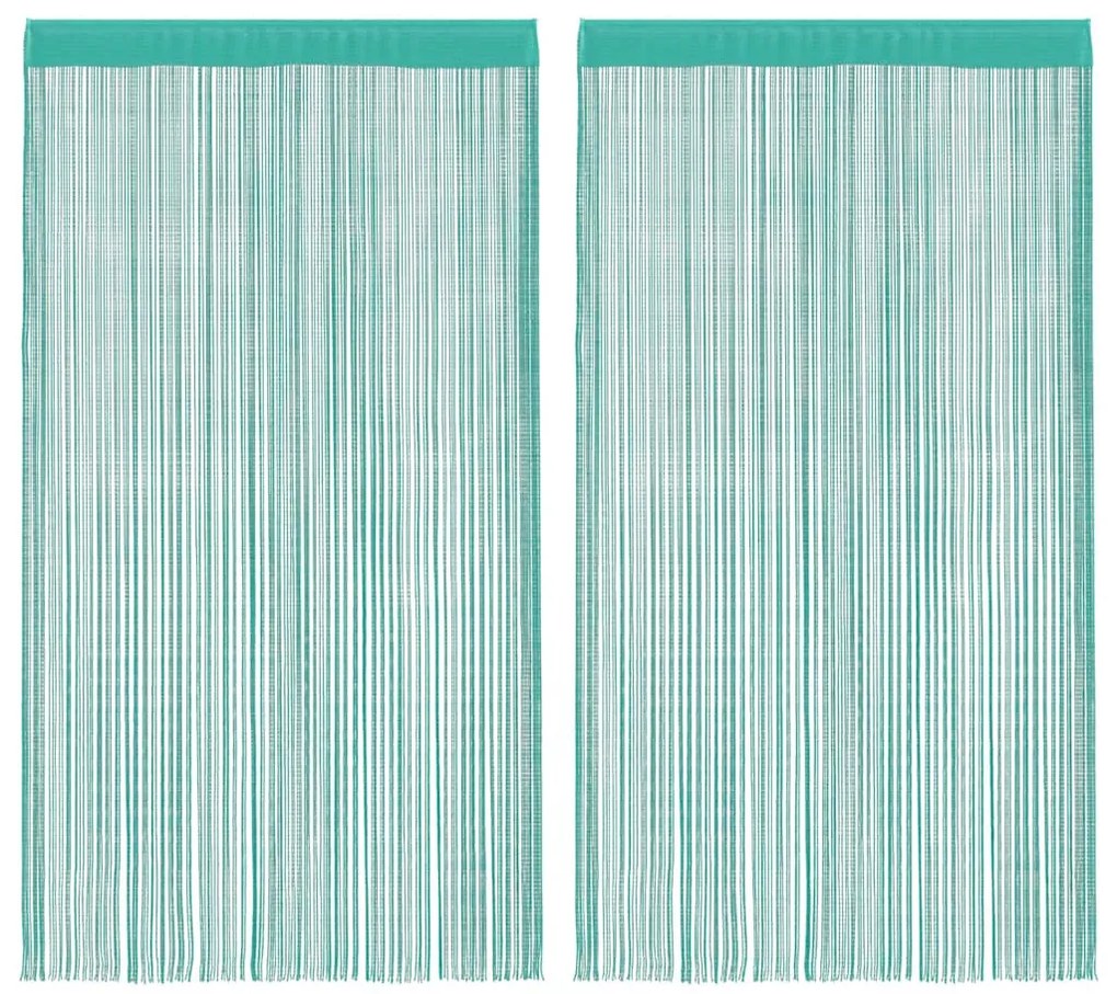 2 db türkiz zsinórfüggöny 100 x 250 cm