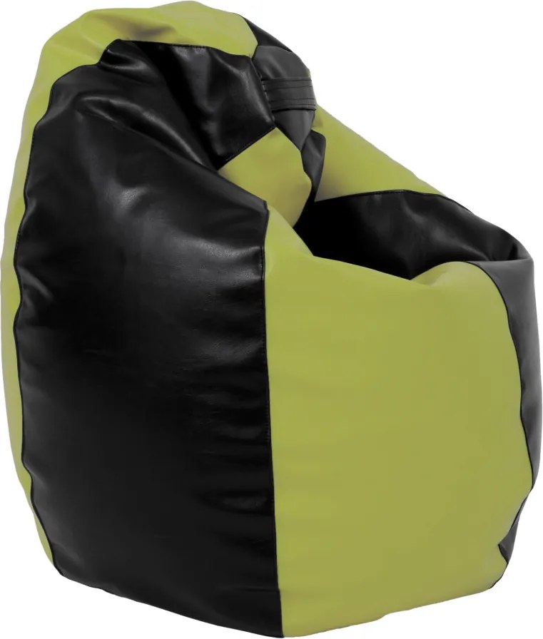 Mara babzsákfotel - műbőr - fekete/zöld - 200 liter R