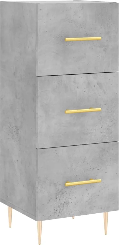 vidaXL betonszürke szerelt fa tálalószekrény 34,5 x 34 x 90 cm