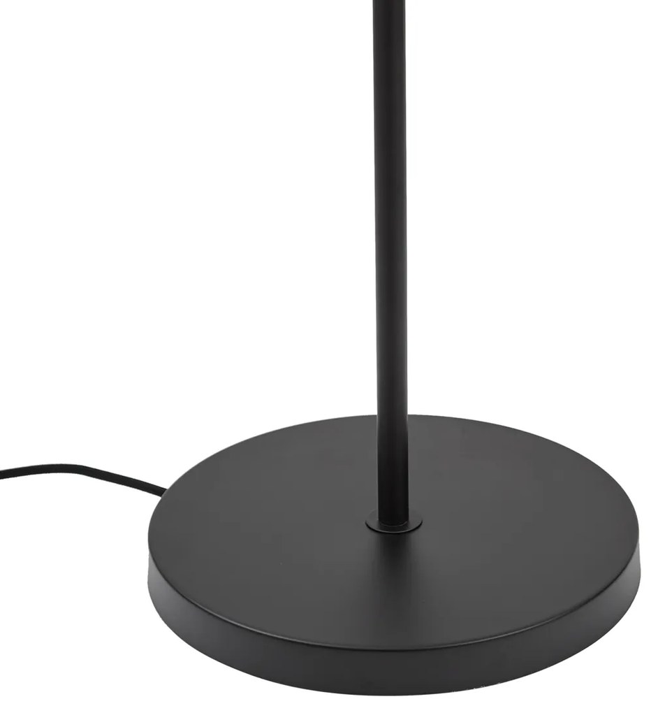 Japandi íves állólámpa fekete barna lámpabúrával - Bida