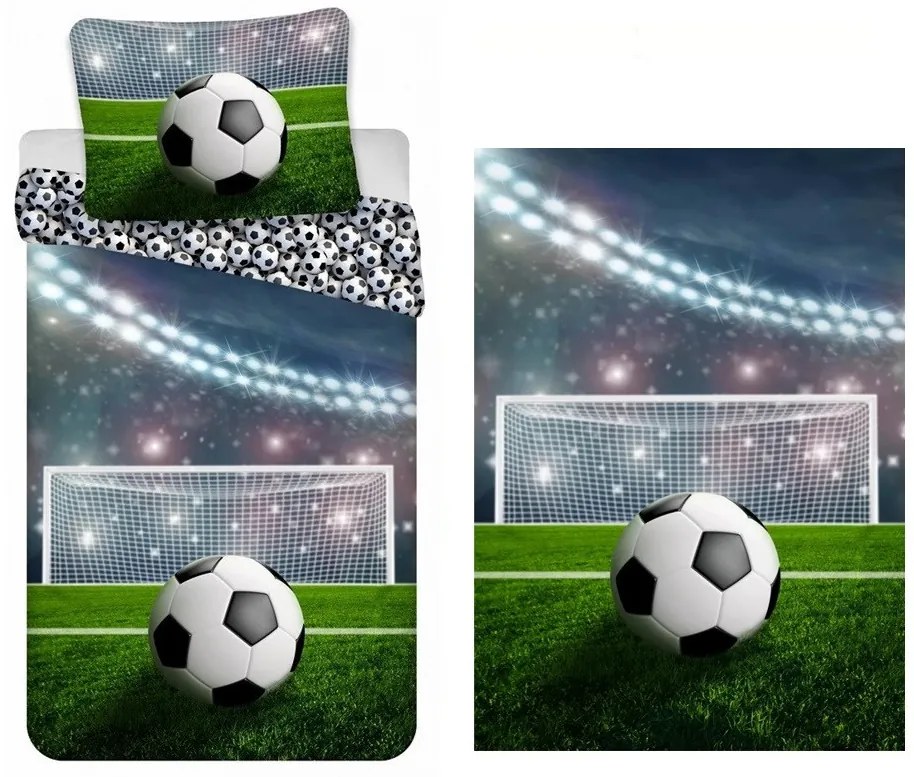 Focis felnőtt ágyneműhuzat és polár takaró, 2 db-os szett (Fotbal)
