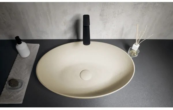 Sapho - FORMIGO 60x40 cm pult fölé szerelhető mosdó beton/bézs