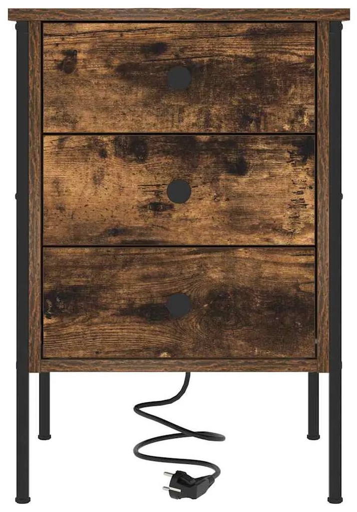 Éjjeli Szekrények 2 pcs Füstölt tölgy 42 x 41 x 61 cm Faanyag