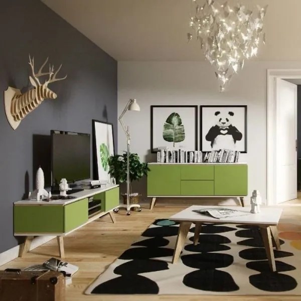 Skandica Jorgen zöld Tv szekrény