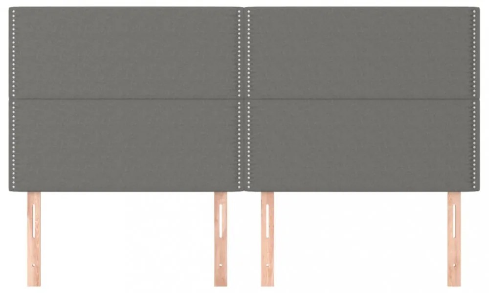 4 db sötétszürke szövet fejtámla 100x5x78/88 cm