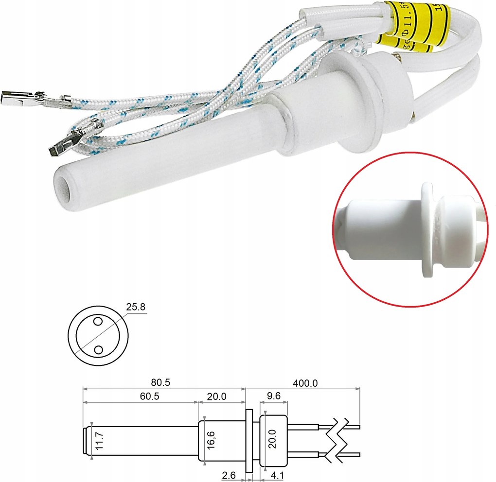 Kerámia gyújtó Kipi pellet égő