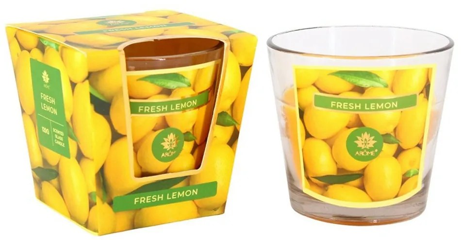 Arome illatgyertya üvegben Fresh Lemon, 120 g