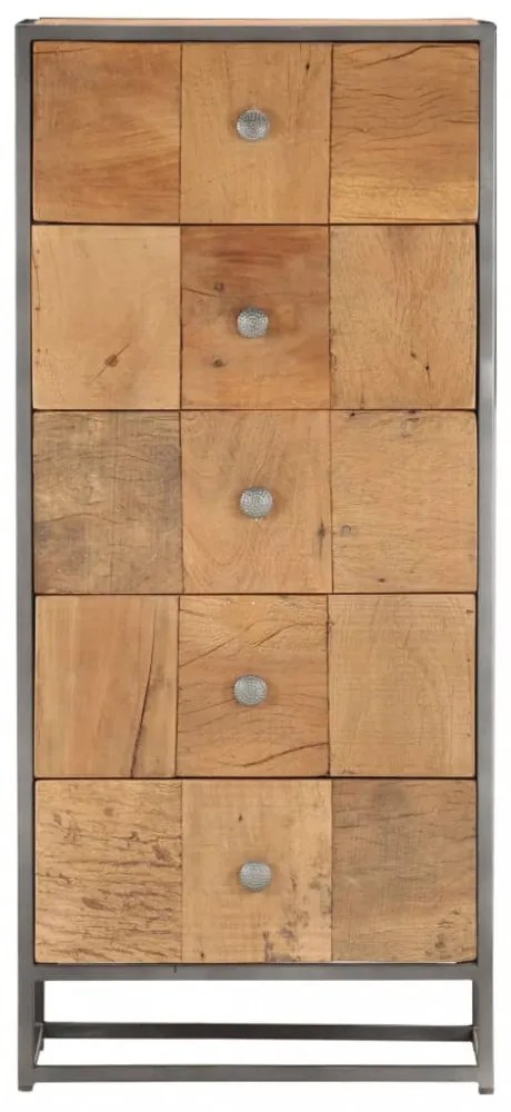 tömör újrahasznosított fa fiókos szekrény 45 x 30 x 100 cm