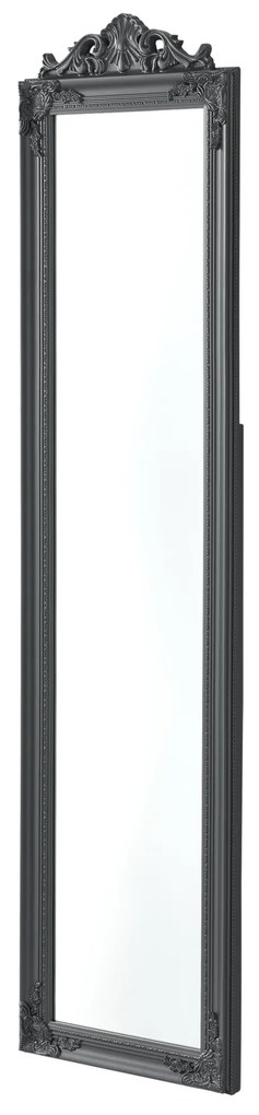 Állótükör 160x40 cm állítható dönthető barokk stílusú keret sötétszürke [en.casa]