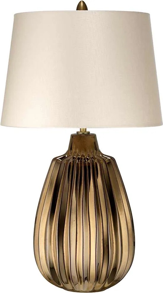 Elstead glamour modern asztali lámpa newham fehér barna elsnewham-tl-s