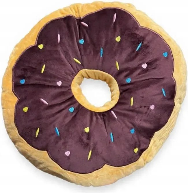 Donut Díszpárna Barna Öntettel 40 CM