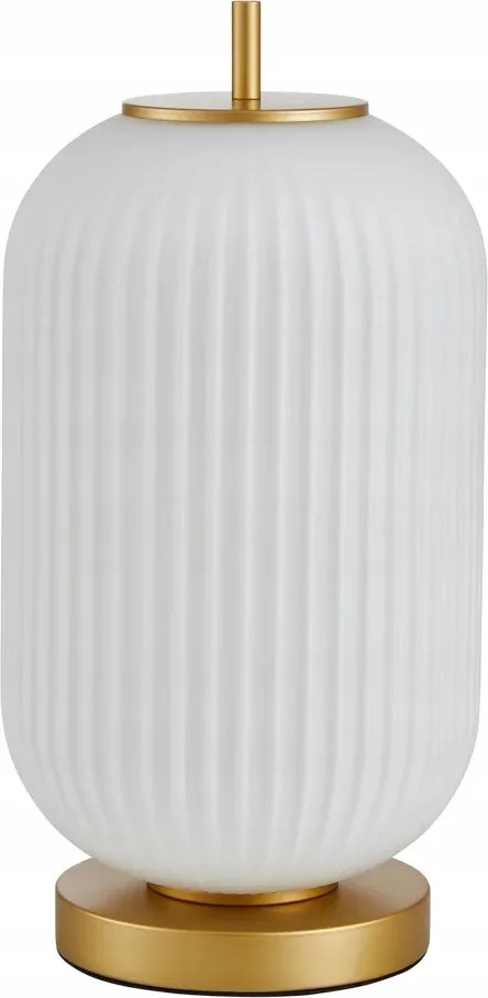 Dekoratív asztali lámpa Olmeto Italux arany opál lámpabúra E27 10W