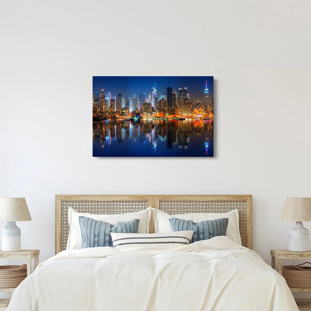 Manhattan képe éjjel (90x60 cm)