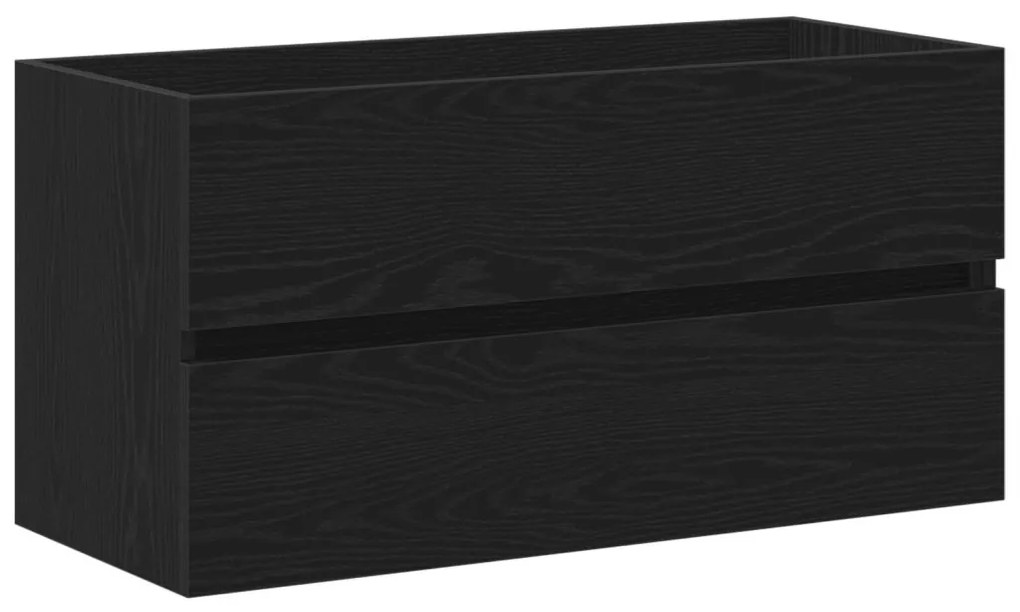 Fekete tölgy színű szerelt fa mosdószekrény 90 x 38,5 x 45 cm