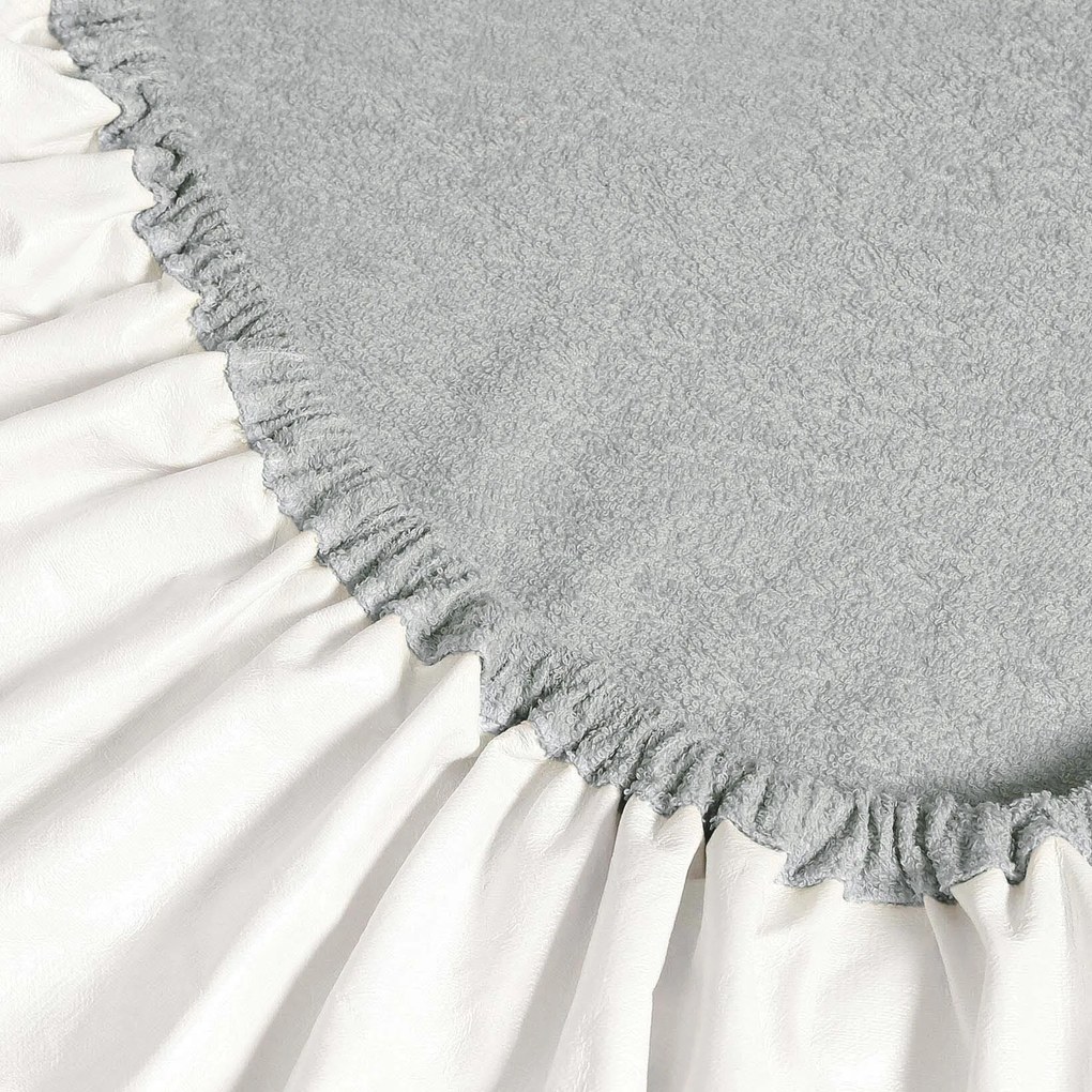 Goldea körgumis nem áteresztő frottír lepedő - világosszürke 90 x 200 cm