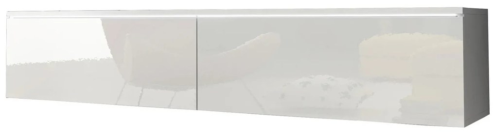 CERIEE 140 TV asztal - fehér, fényes fehér