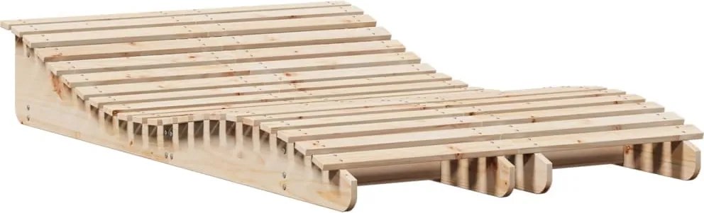 vidaXL 2 db tömör fenyőfa napozóágy 205 x 60 x 31,5 cm