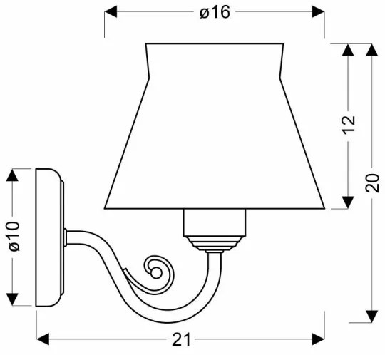 Fali lámpa ZEFIR 1xE27/40W/230V
