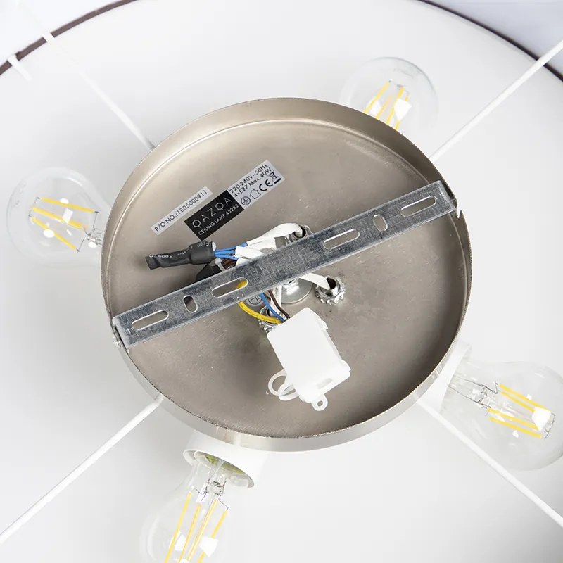 Rusztikus mennyezeti lámpa barna 50 cm - Drum