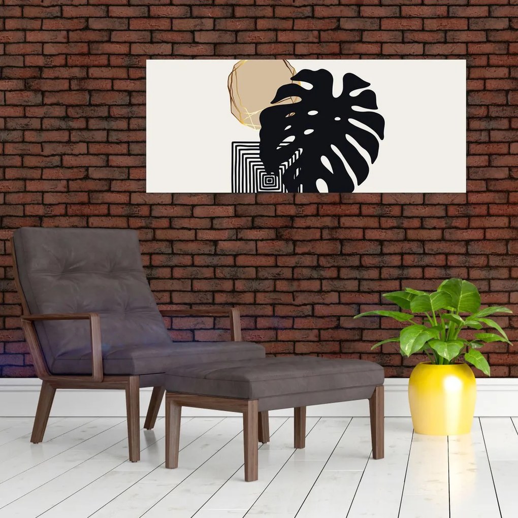 Kép - Absztrakció trópusi levelekkel N⁰2 (120x50 cm)