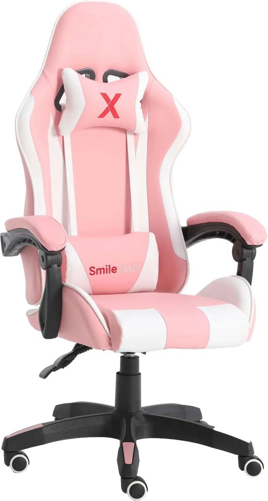 SmileGAME by Pepita Xtreme Gamer szék - fehér-rózsaszín