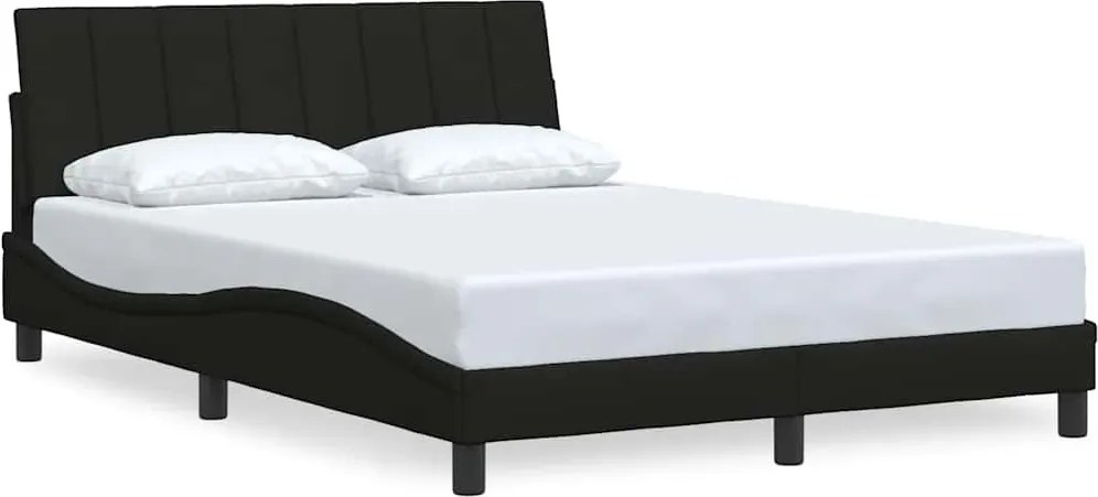 vidaXL fekete szövet ágykeret matrac nélkül Hanko 140 x 190 cm
