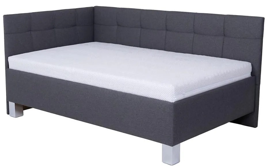 POHODA Kárpitozott ágy tárolóhellyel matrac nélkül MARIA PETITE 120x200 cm szürke PO0053