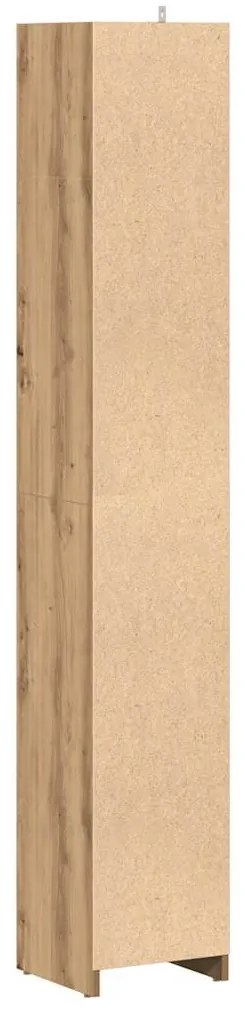 kézműves tölgy színű szerelt fa fürdőszobaszekrény