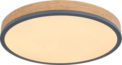 Globo 416080WD2R Mennyezeti lámpa könnyűfém grafit, MDF fa sötét színű, műanyag fehér, ø: 450mm, H: 85mm, LED-del 24W 230V, 3200lm bemenet, 1800lm kimenet, 3000K