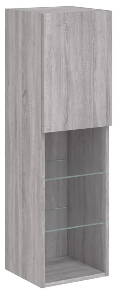 szürke sonoma színű TV-szekrény LED-lámpákkal 30,5x30x102 cm