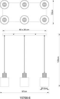 GLOBO 15768-6 ALEIDIS Többágú Függesztett Lámpa IP20