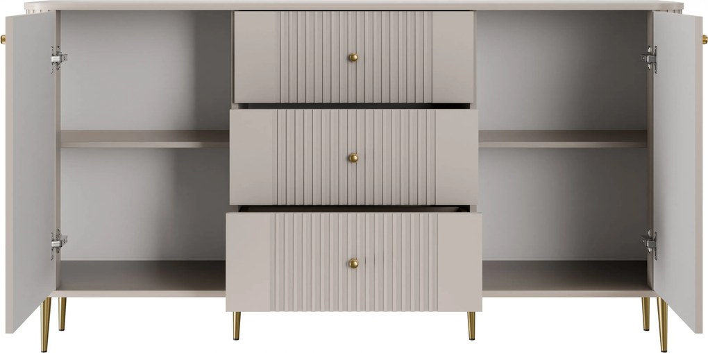 Vesper fiókos komód 160 cm - kasmír / arany lábak