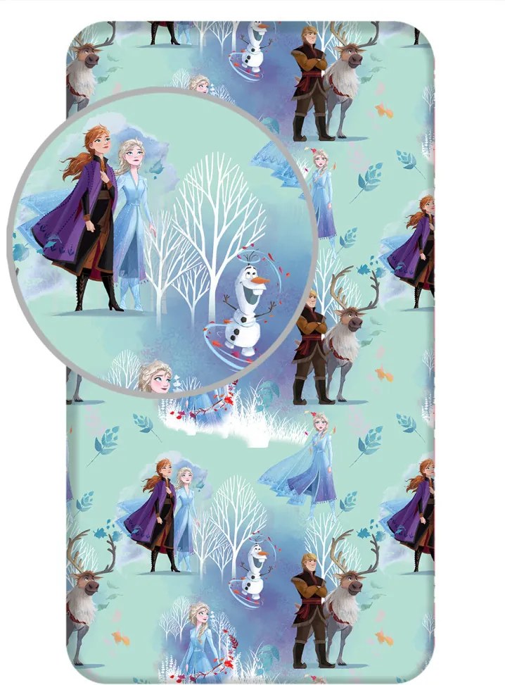 Disney Jégvarázs White Trees gumis lepedő 90x200 cm