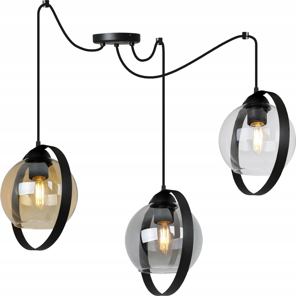 Mennyezeti Lámpa Lógó Csillár Pók Hármas Üveg Gyűrű MIX