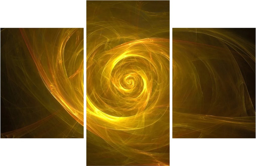 Absztrakt sárga spirál képe (90x60 cm)