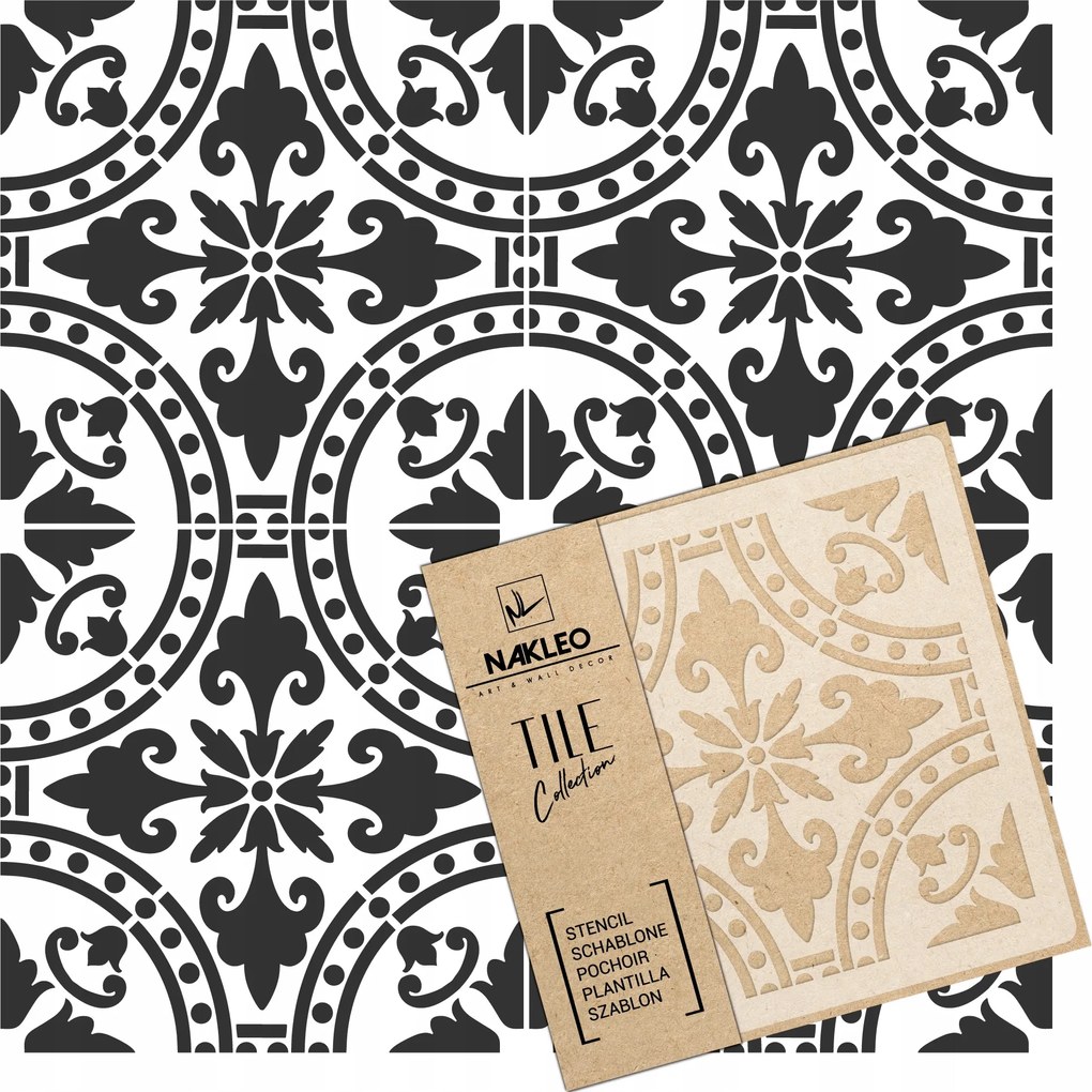 Festősablon Csempe Csempék Többször felhasználható 15x15cm Spanyol minta Isna