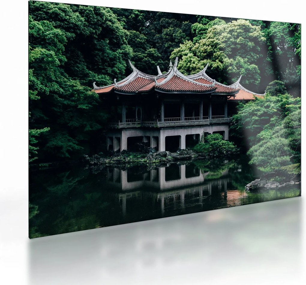 A japán nemzeti kert képe (üvegen) (70x50 cm)