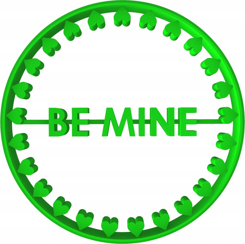 Prémium Mézeskalács lyukasztó Valentin Napi szív kör Be Mine 8cm