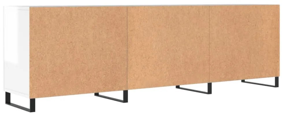 fehér magasfényű szerelt fa TV-szekrény 150x30x50 cm