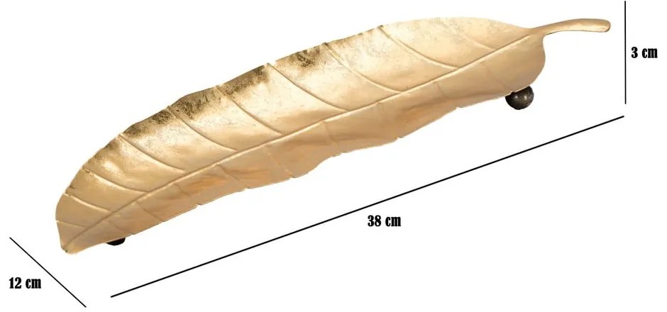 Fém dekoratív tál 11x38 cm Foglia – Mauro Ferretti