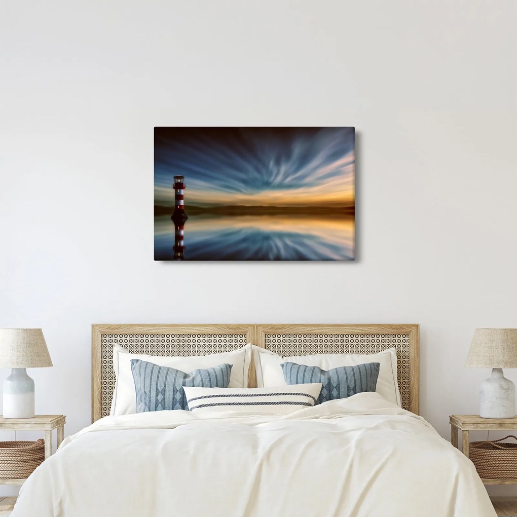 Világítótorony a tengeren (90x60 cm)