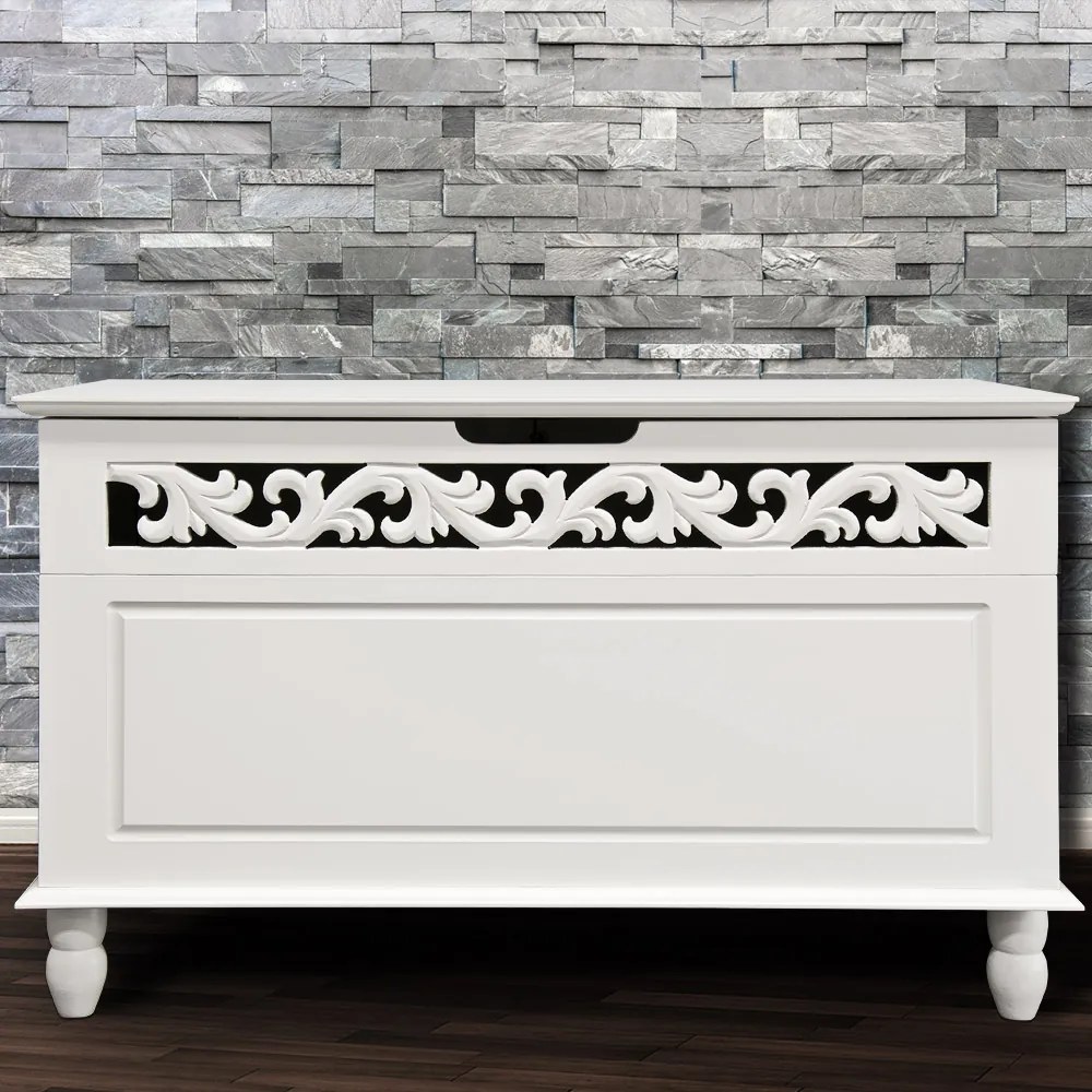 JERSEY fa láda, 80x40x48cm, fehér Casaria