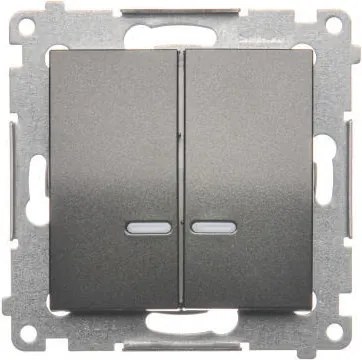 Simon 54 Gyertyatartó kapcsoló LED-es aljzattal IP44 antracit