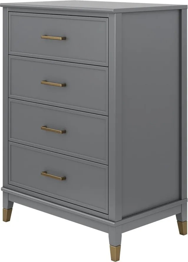 Westerleigh szürke komód, 75 x 106 cm - CosmoLiving by Cosmopolitan