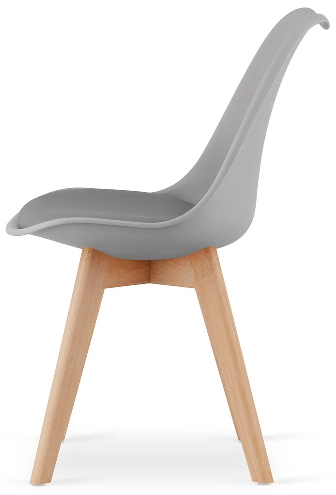 Étkezőgarnitúra 1 + 4, fehér ADRIA asztal 120x80 cm + világosszürke BALI MARK szék bükk lábakkal