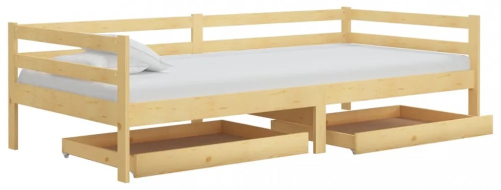 tömör fenyőfa dívány fiókokkal 90 x 200 cm