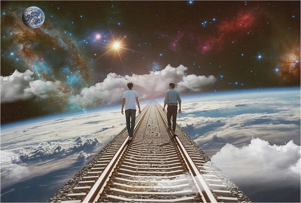 Stílusos Dekoratív Fotótapéta Flizelin Űrtúra 104x70 Ragasztó