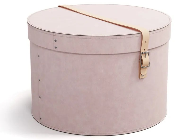 Világos rózsaszín fedeles karton tárolódoboz szett 2 db-os ø 37,5x25 cm Rut Restore Paper Laminate – Bigso