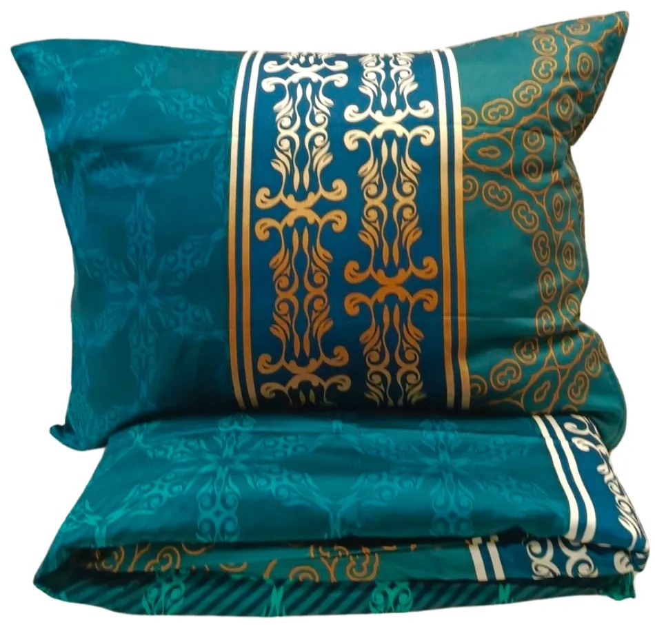Alisa Zöld TiaHome pamut szatén lepedő - 1x Párna 90x70cm, 1x Paplan 140x200cm